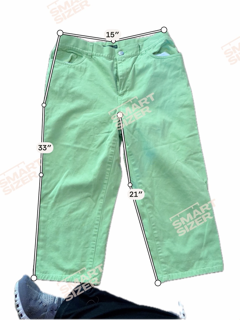 Lauren Jeans Co Ralph Lauren Green Wide Leg Crop Pants Size 10 Cotton F - Picture 2 of 7